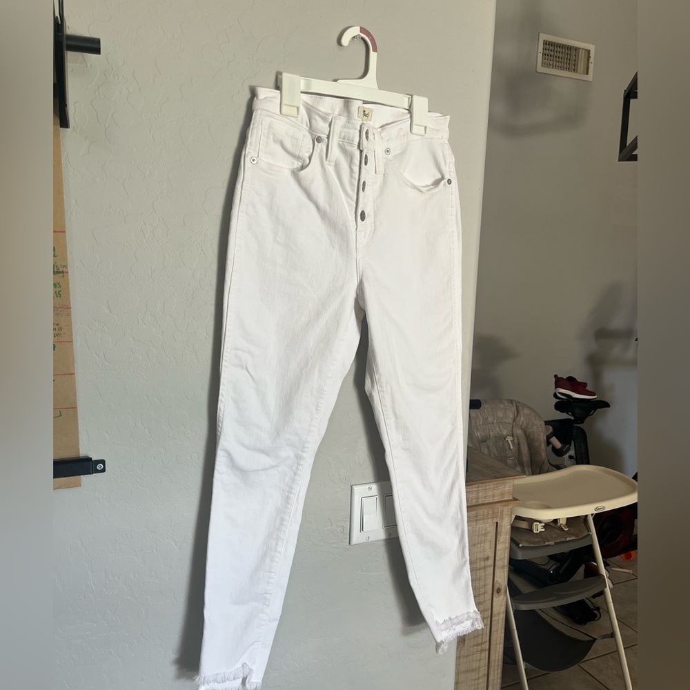 Madewell high rise white skinny jeans